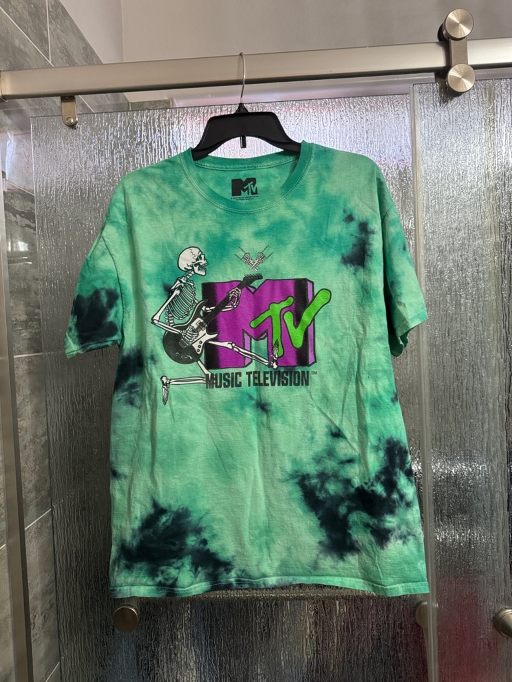 MTV Tie-Dye Skeleton Guitar Tshirt
